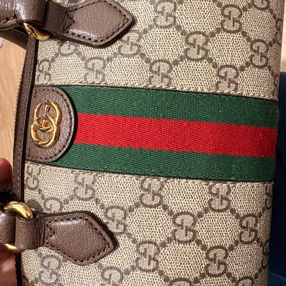 Gucci Beige and Brown Mini Bag with Red and Green Stripe - Picture 6 of 15